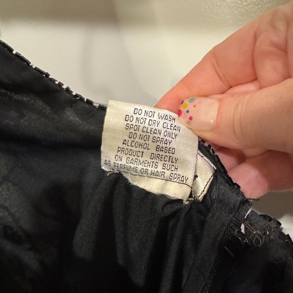 VTG Stenay Dress short sleeve Sheath 100% Silk Black Sequin Bead Lined 10 Med - Picture 7 of 7